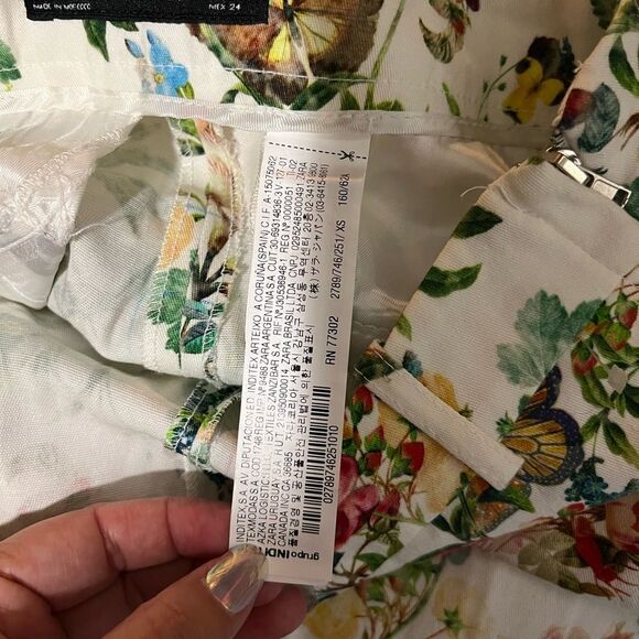 Zara Floral Straight Leg Pants - Multicolor - Picture 6 of 9